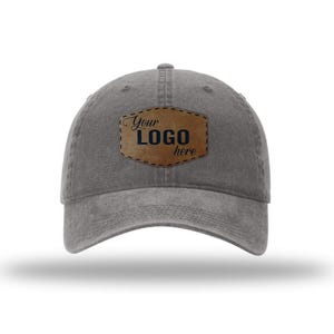 Richardson 324 Pigment Dyed and Washed Hat with Custom Vegan Leather Patch | Bulk Hats | Custom Logo Patch | Leather Patch Hat