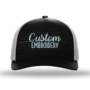 Richardson 163 Laser Cut Five Panel Trucker Hat | Custom Embroidered Hat | Personalized Hats | Embroidered Logo | Custom Text