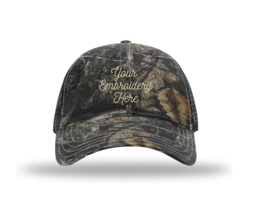 Custom Embroidered Richardson 111P Camo Garment Washed Trucker Hat | CPersonalized Cap | Custom Embroidered Logo | Custom Hat
