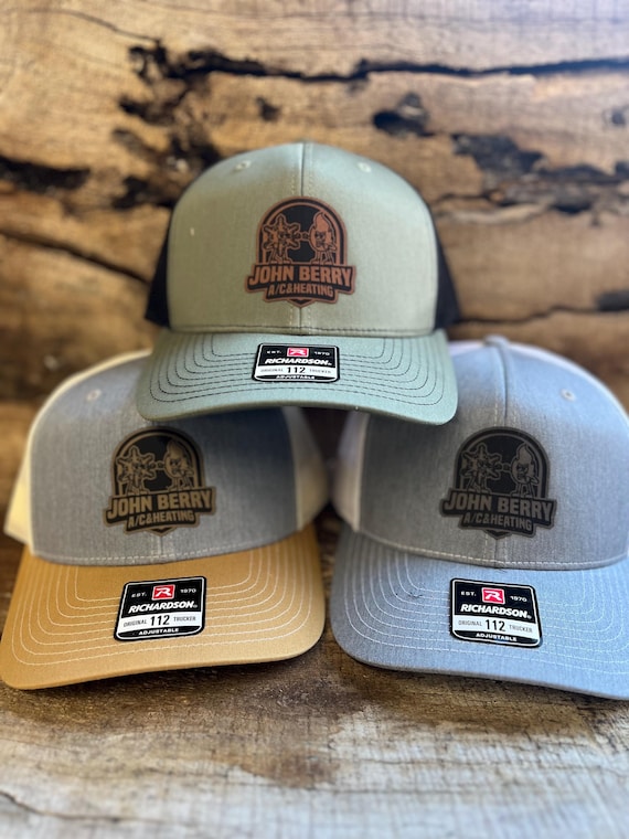 trucker hat snapback baseball cow boy logo red Black