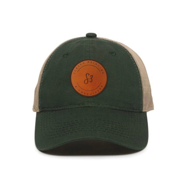 Outdoor Cap FWT-130 Garment Washed Unstructured Hat with Custom Real Leather Patch | Bulk Hats | Custom Logo Hats | Leather Patch Hats