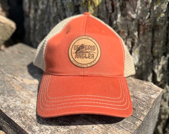 Richardson 111 Garment Washed Trucker Hat | Custom Leatherette Patch | Bulk Hats | Custom Logo Hats | Engraved or Full Color Patch