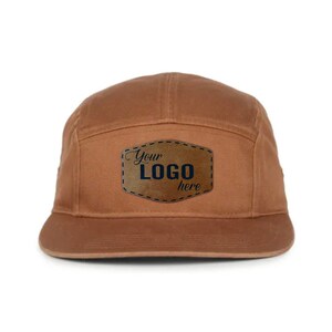 Outdoor Cap OC505 Camper Hat with Custom Vegan Leather Patch | Bulk Hats | Custom Logo Hats | Engraved or Full Color Patch