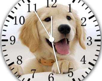 Golden Retriever Dog Puppy Wall Clock I Love My Golden Canine Dogs New 10/"