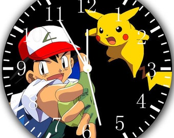 Borderless Pikachu Frameless Wall Clock E247 Nice for Decor Or Gifts