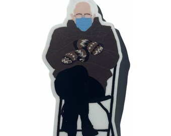 Bernie Sanders Sticker - Inauguration Funny Mood Politics Biden Democrat 2021 Senator Vermont Cozy Mittens