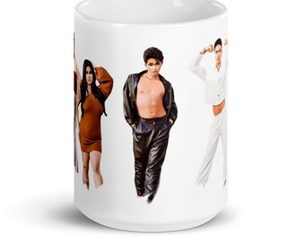 MTV Bretman Rock Cast, White glossy mug, Princess Mae, Keiffer, Miss Kay, Larry