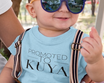 Promovido a Kuya / Camiseta de bebé / Anuncio de bebé / Filipino / Tagalog
