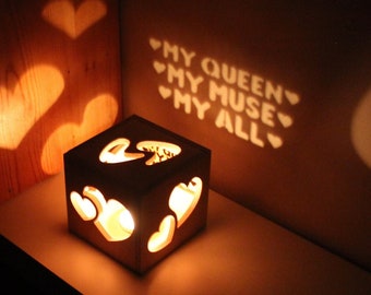 Regalo personalizado para novia, regalos adorables para ella, regalos de aniversario para mujeres, regalo romántico para novia, caja de madera para velas.