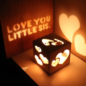 Personalized Little Sister Gift, Sister Birthday Gift, Gifts for Sister, Sister Gift from Sister from Brother, Unique Magic Candle Holder