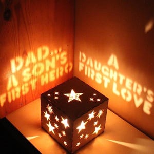 Personalized Fathers Gift from Kids, Fathers Day Gift from Daughter or Son, First Fathers Day Gift, Custom Message Lantern