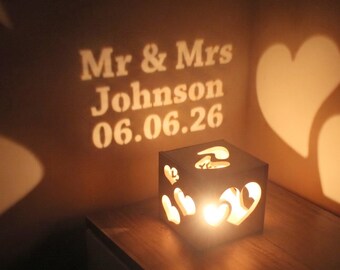 Personalized Wedding Gift for Couple - Custom Mr & Mrs Magic Light Box - Unique Newlywed Keepsake