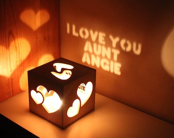 Mothers Day Gifts for Aunts, New Aunt Gift, Personalized Aunt Gift, Mothers Day Gift Ideas for Aunties, Customized Wood Light Box