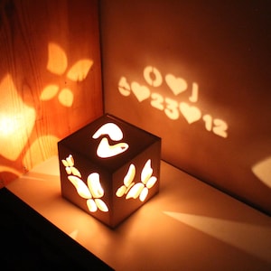 9th Wedding Anniversary Gift for Wife, 9 Year Pottery Anniversary Gifts, 10 Year Anniversary for Her, Romantic Wood Lamp