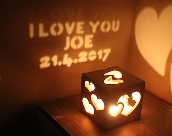 Personalized Anniversary Lantern Gift for Him, Custom Message Light Box