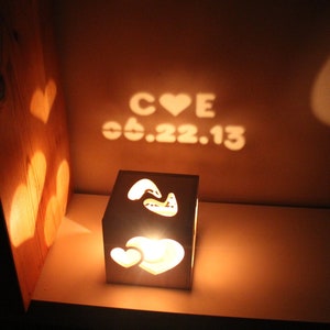 7th Anniversary Gift, Unique Gift for Copper Anniversary for Men for Women, 7 Year Anniversary Gift for Him for Her, Magic Light Wood Box