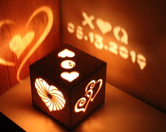 1. Jahr 2. Jahrestag Geschenk für Sie, personalisierte Freundin Geschenk, Freundin Geburtstagsgeschenk, personalisiertes romantisches Lichtgeschenk