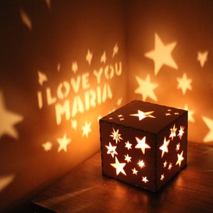 Buzón de mensaje iluminado, regalo para novia, regalo personalizado para novia, regalo romántico para ella, linterna de regalo con texto personalizado para ocasiones especiales