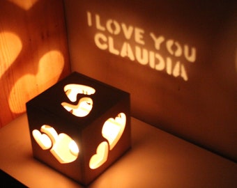 Boîte de message lumineuse de cadeau de petite amie personnalisée, cadeau romantique de texte personnalisé pour elle, lanterne d'occasion spéciale