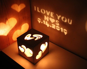 Personalized Anniversary Magic Light Box, Custom Projection Gift