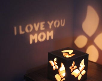 Mothers Day Gift, Personalized Gifts for Mom, Custom Mom Gift, Christmas Gift for Mum, Unique Lantern Centerpiece Housewarming Gift