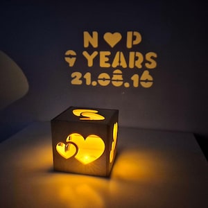 Personalized 9th Anniversary Gift for Her & Him, 9 Year Anniversary Gift for Husband for Wife, Romantic Light Box Gift for Couples