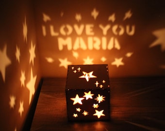 Personalized Gift for Her, Romantic Gift for Girlfriend, Girlfriend Birthday Gift, Long Distance Relationship Light Up Message Box