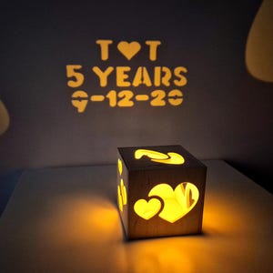 Regalo per il quinto anniversario per lei o per lui, regalo di anniversario per moglie o marito, regalo di quinto anniversario per donne o uomini, regalo di anniversario in legno