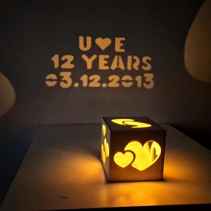 Personalized 12th Anniversary Gift for Him & Her, Unique Light Box Couples Gift, 12 Year Wedding Anniversary Gift for Husband for Wife