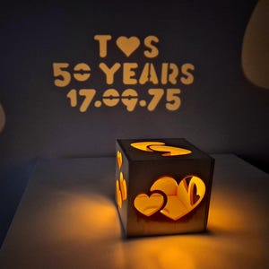 Personalized 50th Wedding Anniversary Night Light - Unique Golden Anniversary Gift for Husband & Wife, Special Keepsake for Parents