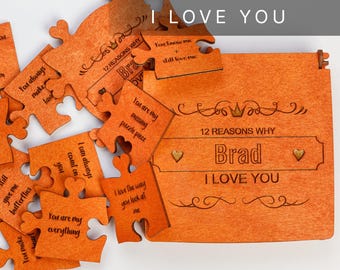 Personalized Reasons Why I Love You Puzzle, 5 Year Wood Anniversary Gift