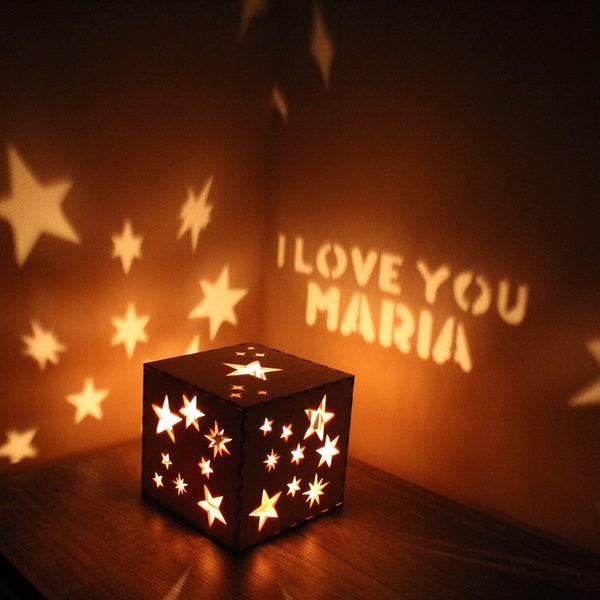 Girlfriend Personalized Gift, Light Up Message Magic Box, Customized Text Romantic Gift for Her, Special Occasion Gift, Magic Lantern
