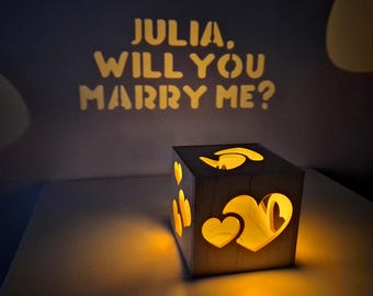 Caja de luz personalizada "¿Quieres casarte conmigo?", regalo de propuesta de compromiso personalizado, regalo único para una propuesta de matrimonio.