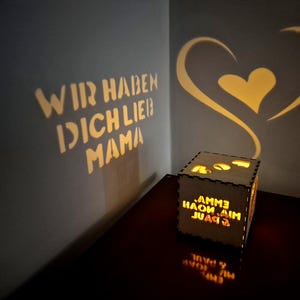 Caixa de luz personalizada para mamãe | Weihnachtsgeschenk von Kindern, individual Namensnachtlampe, Geschenkidee zum Muttertag