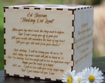 First Dance Wedding Song Lyrics Engraved, Wooden Anniversary Gift for Him, 5th Anniversary Gift for Her, 1st 2nd Wedding Anniversary Gifts