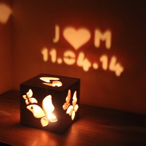 9th Anniversary Gift for Wife, 9th 10th Wedding Anniversary Gifts for Her, 9 Year Pottery Anniversary for Women, Romantic Wood Light Box