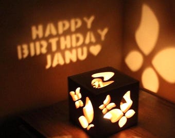 Regalos de cumpleaños para novia, regalos de cumpleaños para ella, regalo personalizado para novia, regalos únicos para mujeres, linterna con mensaje secreto