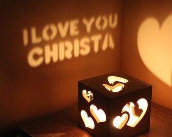 Regalos personalizados para mujer, regalo de aniversario, regalo de cumpleaños para novia, lámpara de noche personalizada con proyector, regalo para esposa