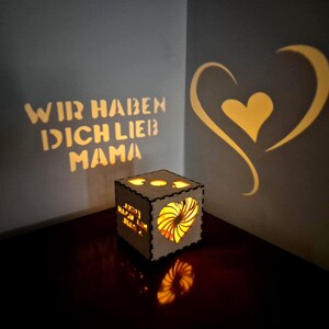 Personalisierte Lichtbox für Mama | Weihnachtsgeschenk von Kindern, individuelle Namensnachtlampe, Geschenkidee zum Muttertag