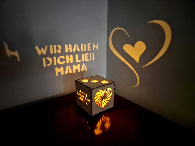 Personalisierte Lichtbox für Mama | Weihnachtsgeschenk von Kindern, individuelle Namensnachtlampe, Geschenkidee zum Muttertag