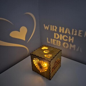 Personalisierte Leuchtbox für Oma | Weihnachtsgeschenk, Urgroßmutter Geschenk, Einweihungsgeschenk