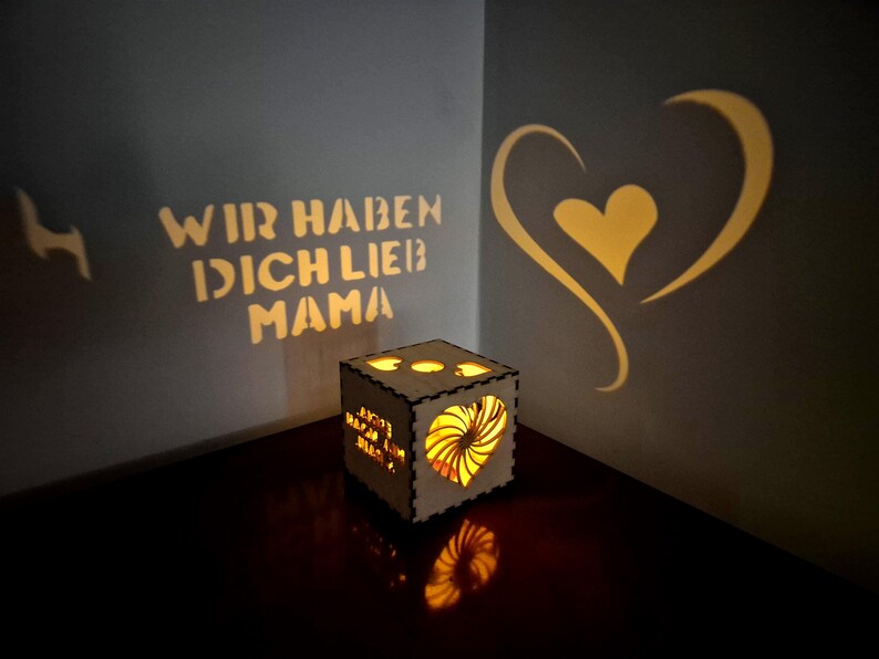 Personalisierte Lichtbox für Mama | Weihnachtsgeschenk von Kindern, individuelle Namensnachtlampe, Geschenkidee zum Muttertag