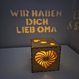 Personalisierte Leuchtbox für Oma | Weihnachtsgeschenk, Urgroßmutter Geschenk, Einweihungsgeschenk