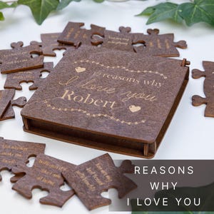 Regali per il primo anniversario di matrimonio per il fidanzato, regalo per il primo e secondo anniversario di matrimonio per gli uomini, regalo di anniversario di carta per lui, puzzle "Perché ti amo"