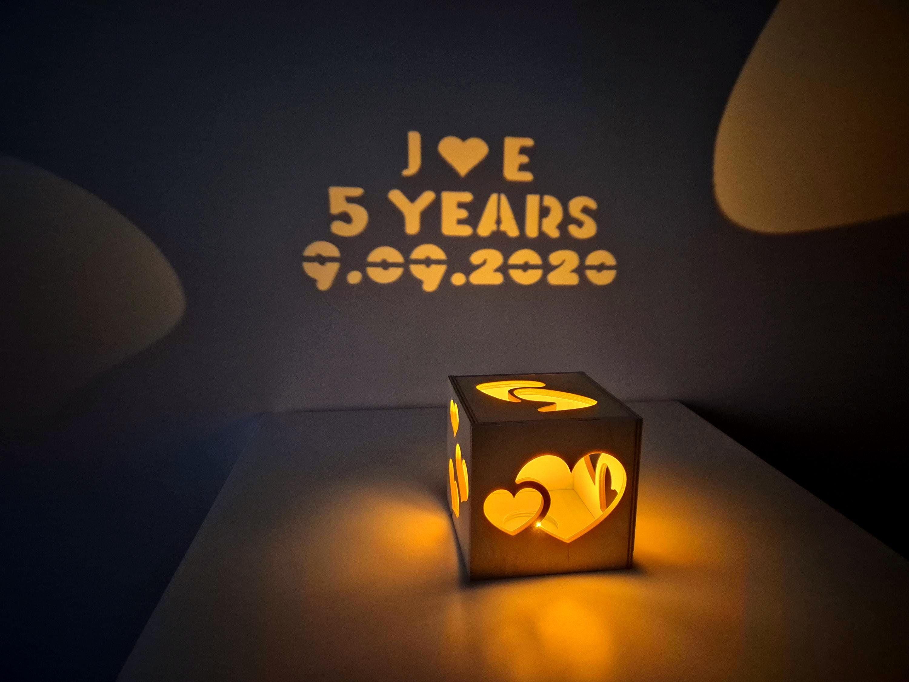 Personalized 5 Year Anniversary Gift, Wood Anniversary Gift for Him for ...