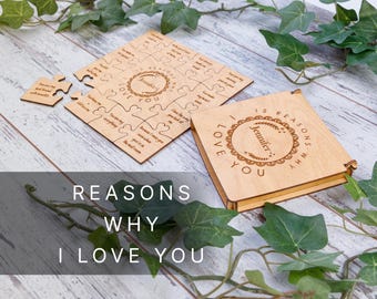 5 Year Anniversary Gift for Her, 5th Anniversary Gifts for Women, 5 Years Together Gifts, Personalized Wooden Anniversary Puzzle Gift