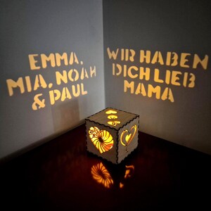 Personalisierte Lichtbox für Mama | Weihnachtsgeschenk von Kindern, individuelle Namensnachtlampe, Geschenkidee zum Muttertag