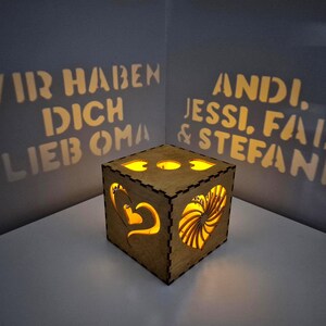 Personalisiertes Muttertag Geschenk für Oma | Nachtlicht Leuchtbox mit Namen, Geschenkidee Großmutter von Enkelkindern