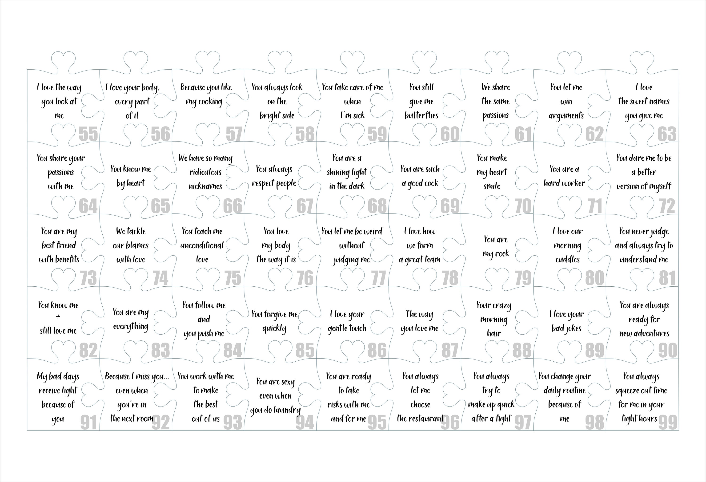 Romantic Valentines Day Gift for Him, Funny Valentines Gift for Boyfriend Personalized, 99 Reasons Why I Love You, Unique Anniversary Gift