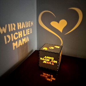 Personalisierte Lichtbox für Mama | Weihnachtsgeschenk von Kindern, individuelle Namensnachtlampe, Geschenkidee zum Muttertag